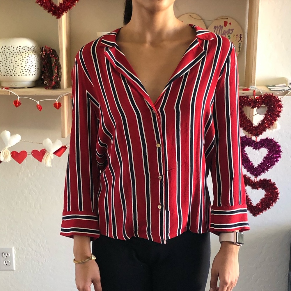 Striped blazer top